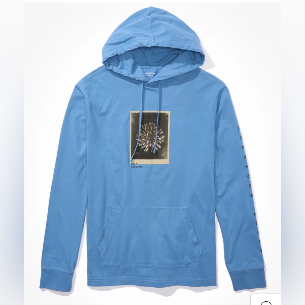 AE Long-Sleeve Logo Graphic Hoodie T-Shirt